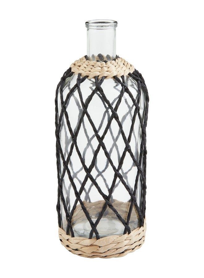 Mud Pie Black Woven Sleeve Vase, Large - Image 1