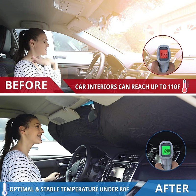 Car Sunshade Windshield Sunshade Windshield Cover for Car Folding Front Sunshade Windshield Protector UV Ray Protector - Image 5