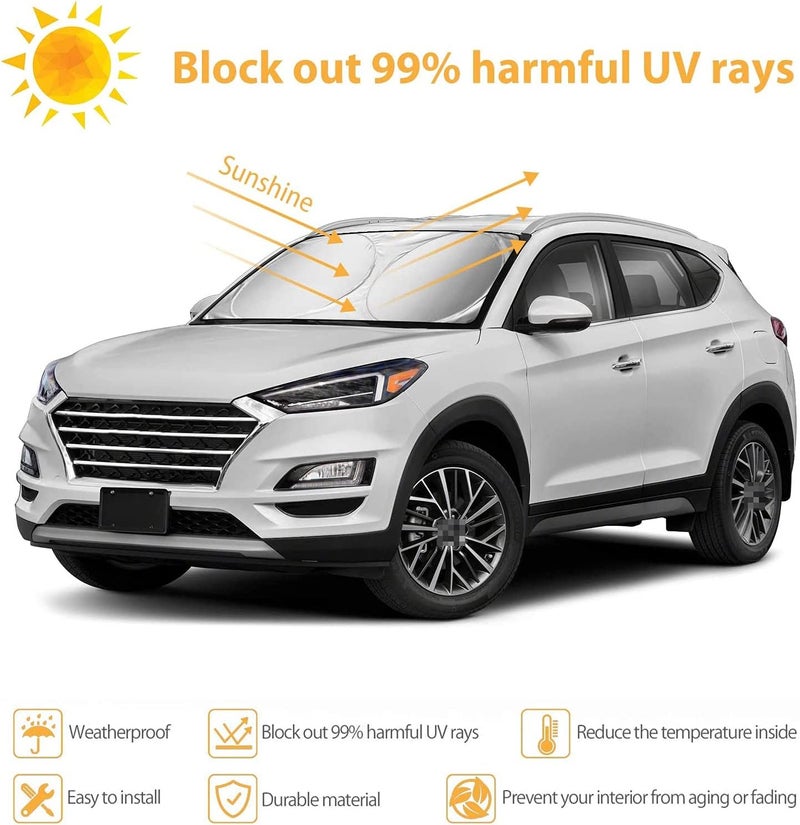 Car Sunshade Windshield Sunshade Windshield Cover for Car Folding Front Sunshade Windshield Protector UV Ray Protector - Image 3