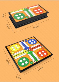 LUDO Mini Non-Magnetic Foldable International Flying Chess Ludo Board Game, 2-4 Players Family Dice Games Set, Multiplayer Game Educational Toys for Kids, Adults, 19.5cm*10cm*3.5cm  - Image 3