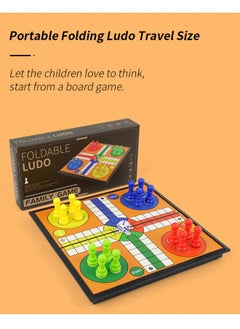 LUDO Mini Non-Magnetic Foldable International Flying Chess Ludo Board Game, 2-4 Players Family Dice Games Set, Multiplayer Game Educational Toys for Kids, Adults, 19.5cm*10cm*3.5cm  - Image 4