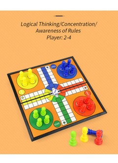 LUDO Mini Non-Magnetic Foldable International Flying Chess Ludo Board Game, 2-4 Players Family Dice Games Set, Multiplayer Game Educational Toys for Kids, Adults, 19.5cm*10cm*3.5cm  - Image 5