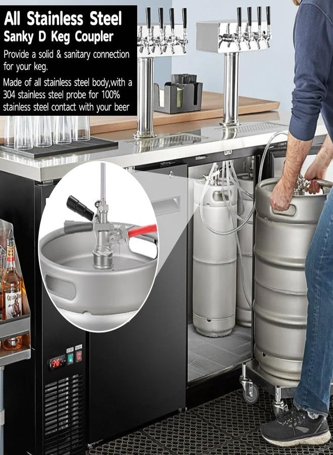 وصلة برميل من النوع D مصنوعة بالكامل من الفولاذ المقاوم للصدأ، وصلة برميل سانكي الأمريكية مع مسبار من الفولاذ المقاوم للصدأ، موزع صنبور برميل سانكي D تجاري لأنبوب غاز خط بيرة بقطر داخلي 5/16 بوصة - Image 4