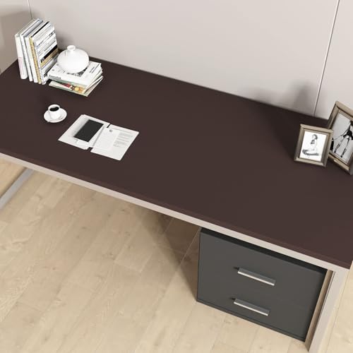 Decotalk Brown Peel and Stick Wallpaper 177x200 Dark Brown Contact Paper Removable Wallpaper for Bedroom Brown Contact Paper for Table Cabinets Decorative - Image 3