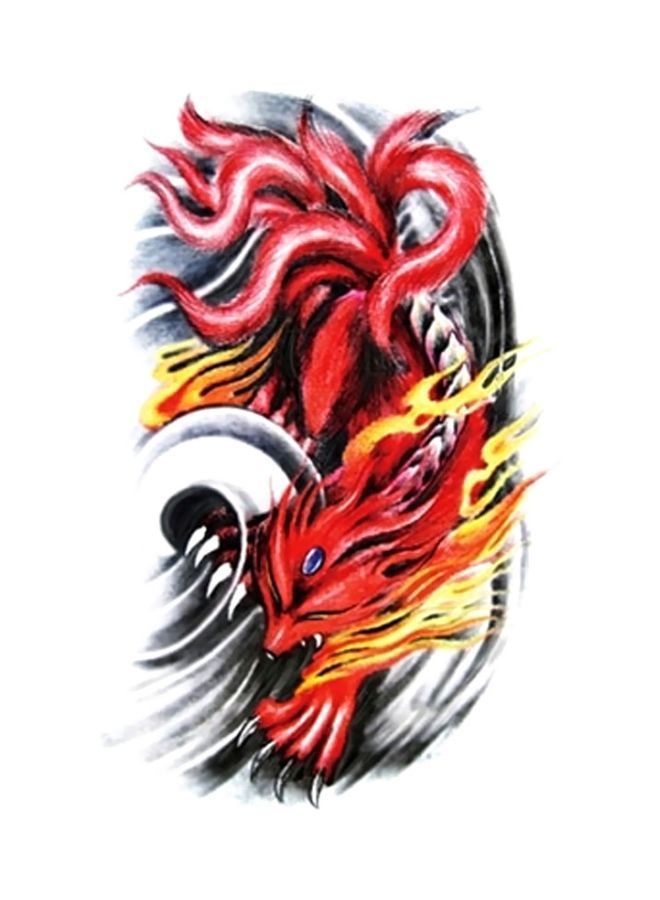 NIBEMINENT Wenshentie Personalized Trendy Tattoo Red/Orange/Black