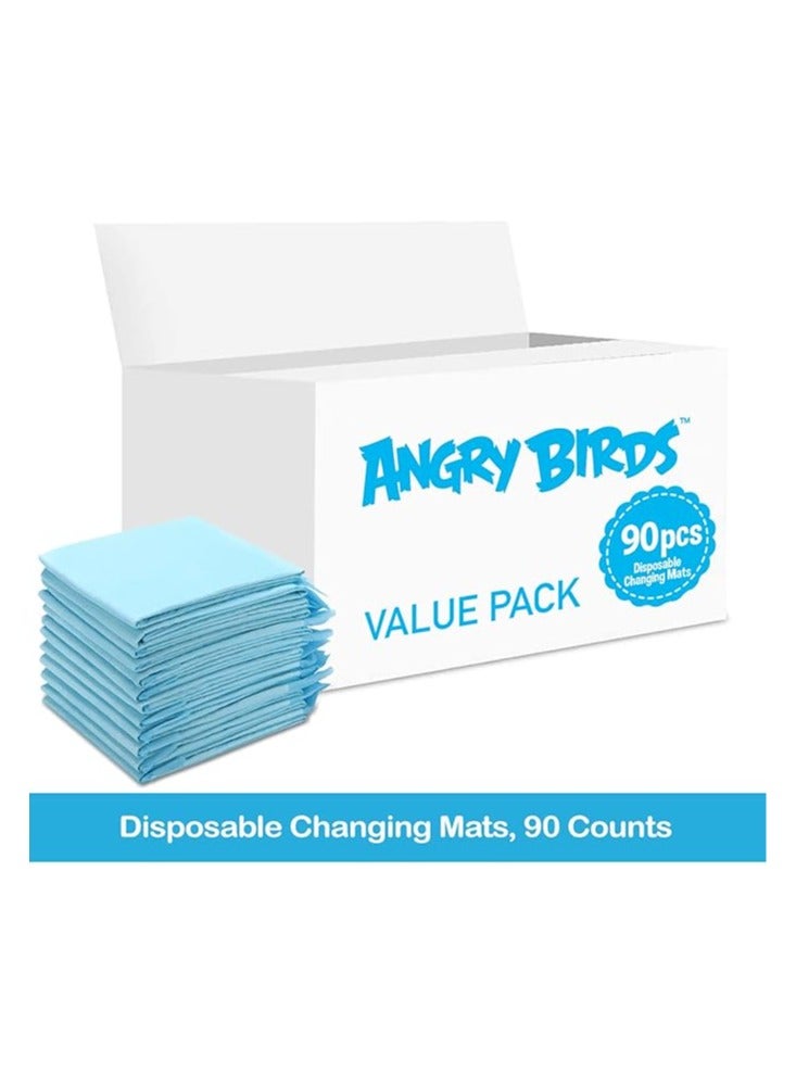 Angry Bird Disposable Changing Mats, 90 Counts, Soft Waterproof Mat, Portable Leak Proof Changing Mat, New Mom Leak-Proof Under pad, Mattress Table Protector Pad - Image 2