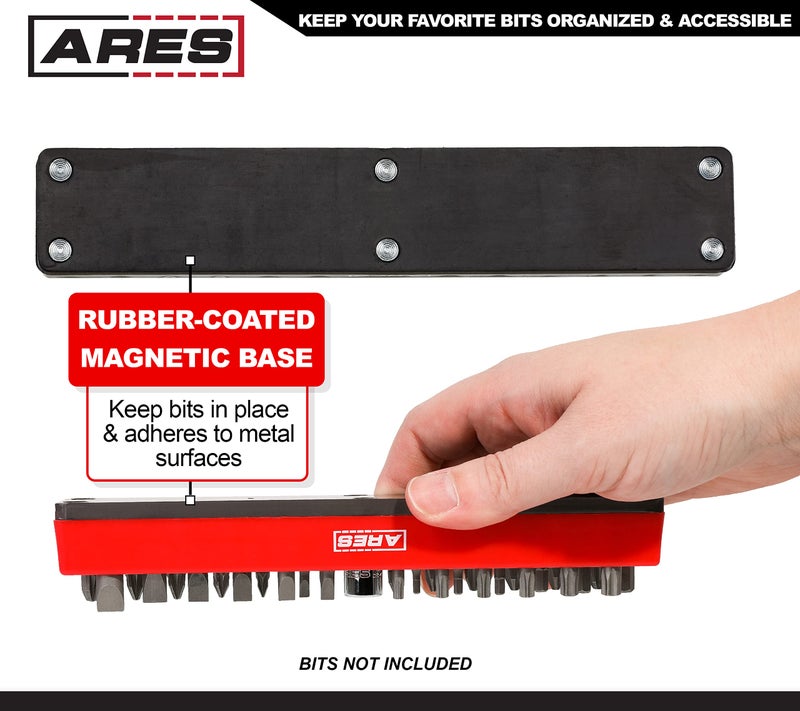 ARES 60011 - Red 37 Hole Hex Bit Organizer with Strong Magnetic Base - Keep Your Favorite Specialty, Drill, Tamper & Quick Change Bits Conveniently Organized and Accessible - Image 3