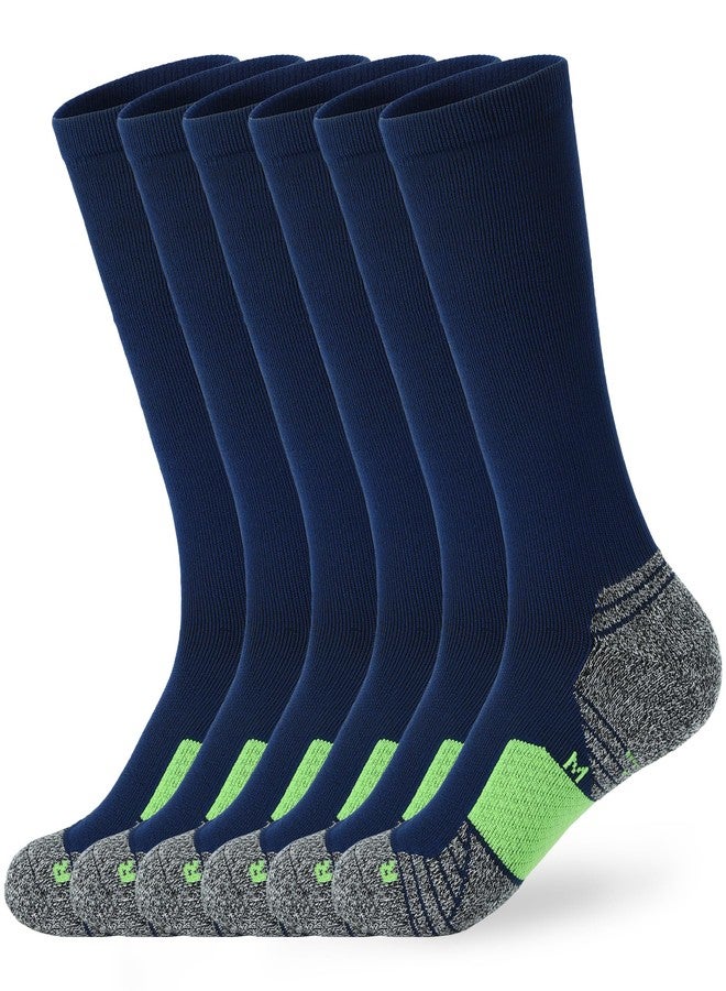 WANDER 6 Pairs Men's Athletic Run Cushion Over-the-Calf Tube Socks - Image 1
