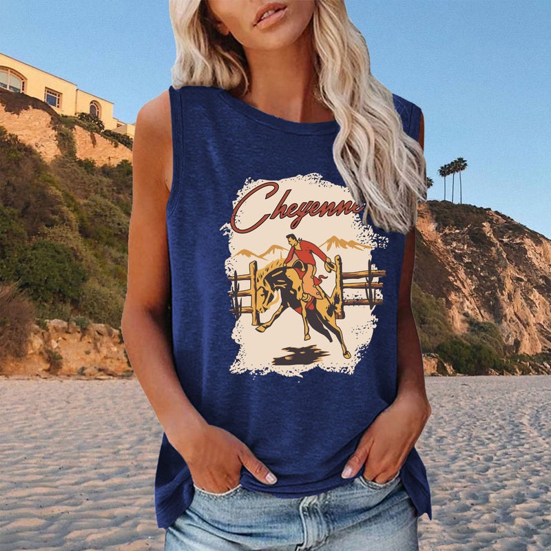 2022 Shirt New Man Riding Loose Round Neck Sleeveless T-Shirt - Image 5