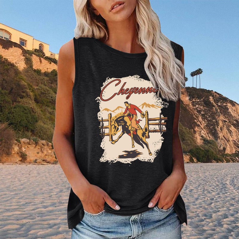 2022 Shirt New Man Riding Loose Round Neck Sleeveless T-Shirt - Image 3
