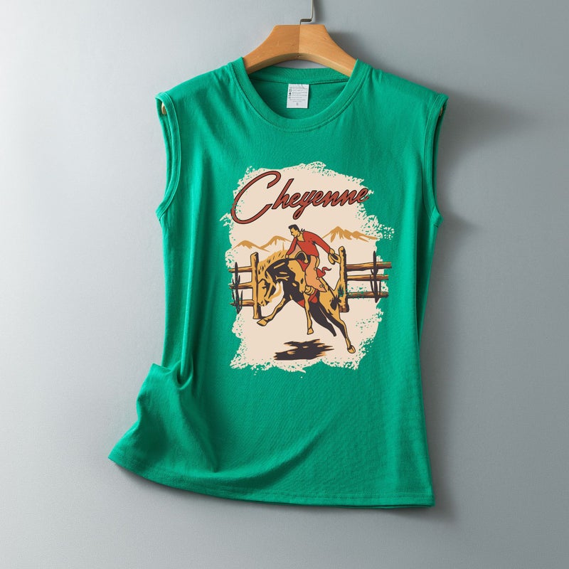 2022 Shirt New Man Riding Loose Round Neck Sleeveless T-Shirt - Image 1
