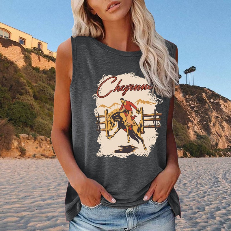 2022 Shirt New Man Riding Loose Round Neck Sleeveless T-Shirt - Image 2