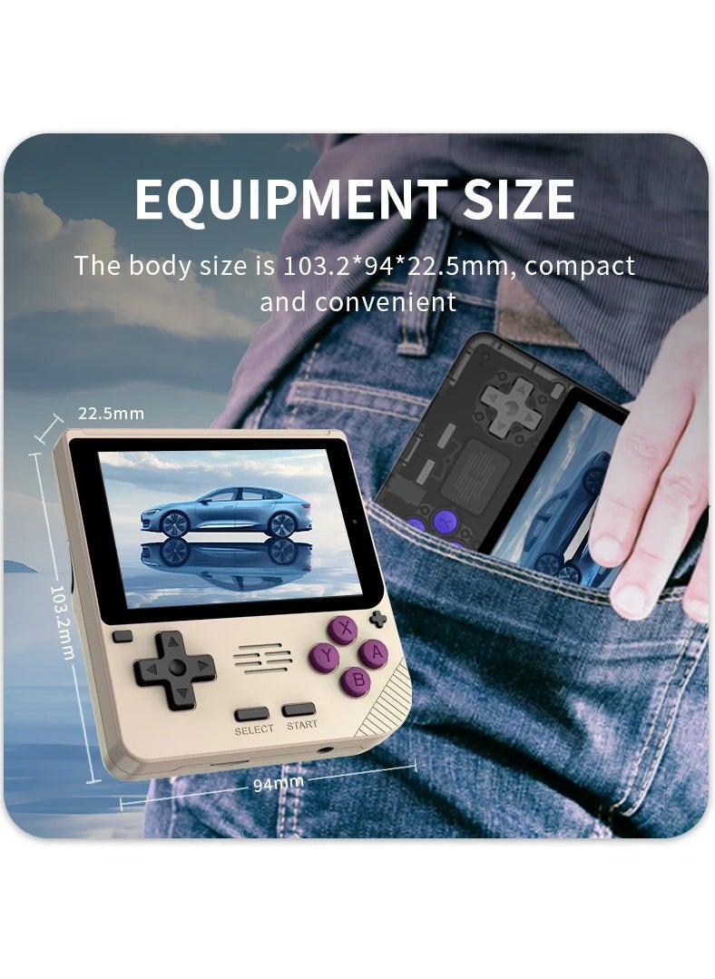 Powkiddy POWKIDDY V10 Handheld Retro Game Console, 17+ Emulators for ARCADE, PS1, GB, Supports Game Downloads, 5500+ Games Preloaded, Compatible with 64-bit 3D Simulators. Perfect for Retro Gamers(Grey, 128G)  - Image 3