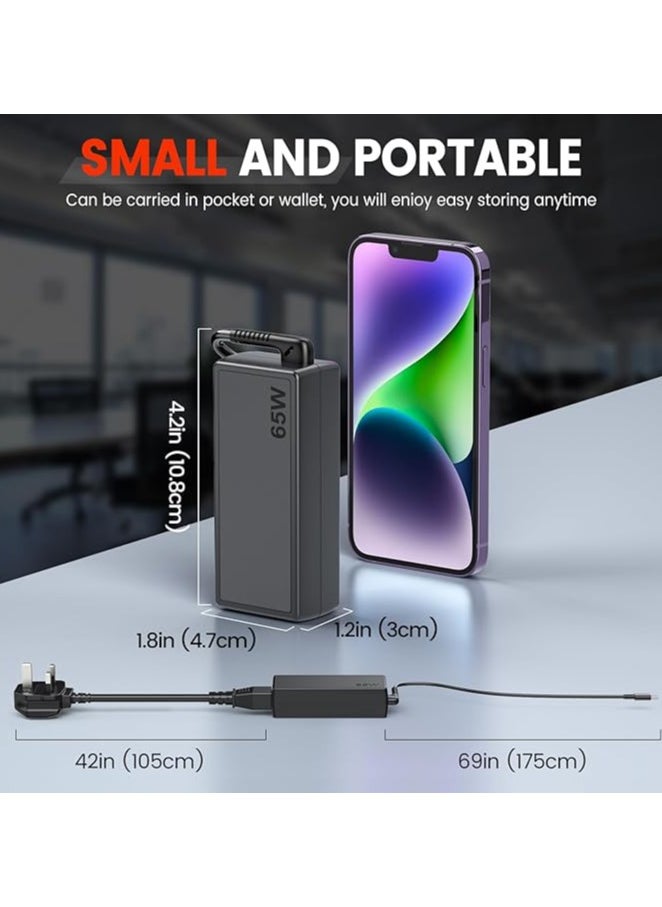 Generic شاحن USB C 65 وات 45 وات لجهاز Lenovo ThinkPad Yoga HP Chromebook مزود طاقة لأجهزة Dell Latitude XPS Huawei ومحول شاحن الكمبيوتر المحمول من النوع C لجهاز MacBook Pro Air Asus Acer Samsung Google  - Image 5