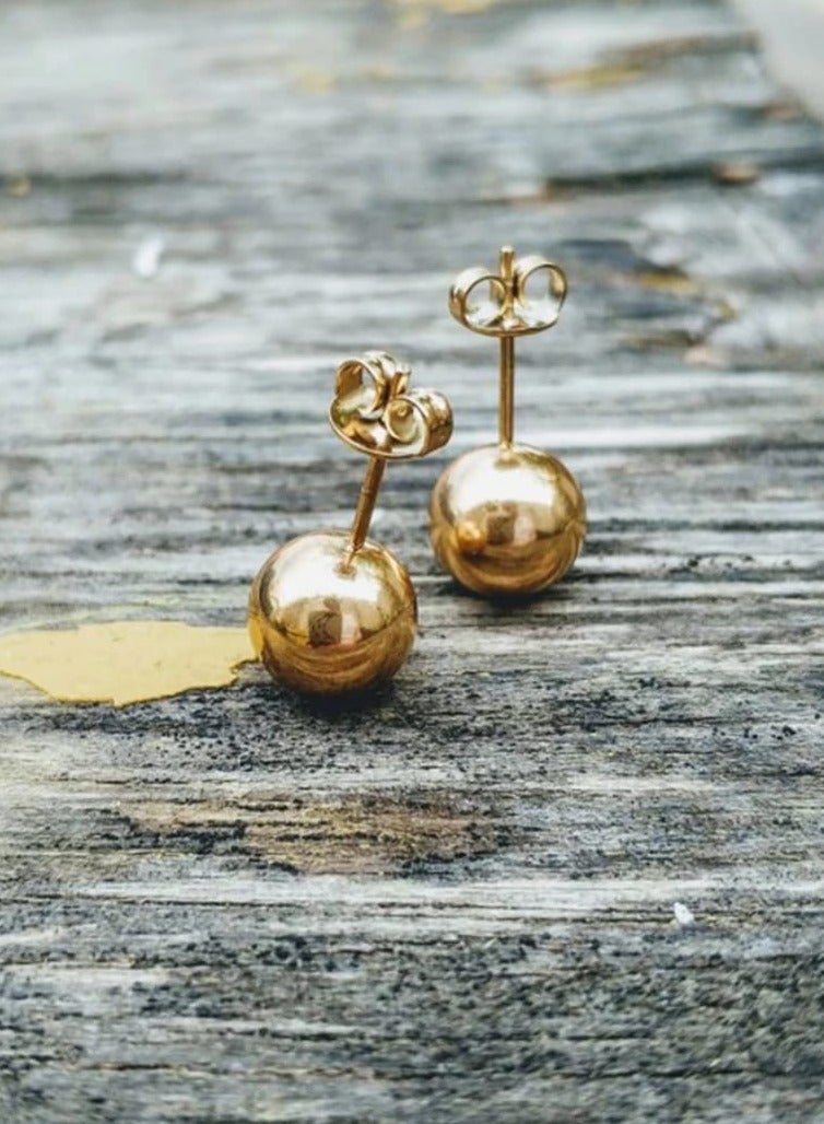 Luxuria 18K Yellow Gold Plated Round Ball Hoop Earrings for Girls - Image 3