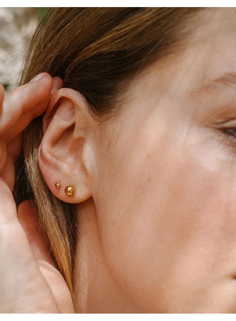 Luxuria 18K Yellow Gold Plated Round Ball Hoop Earrings for Girls - Image 2