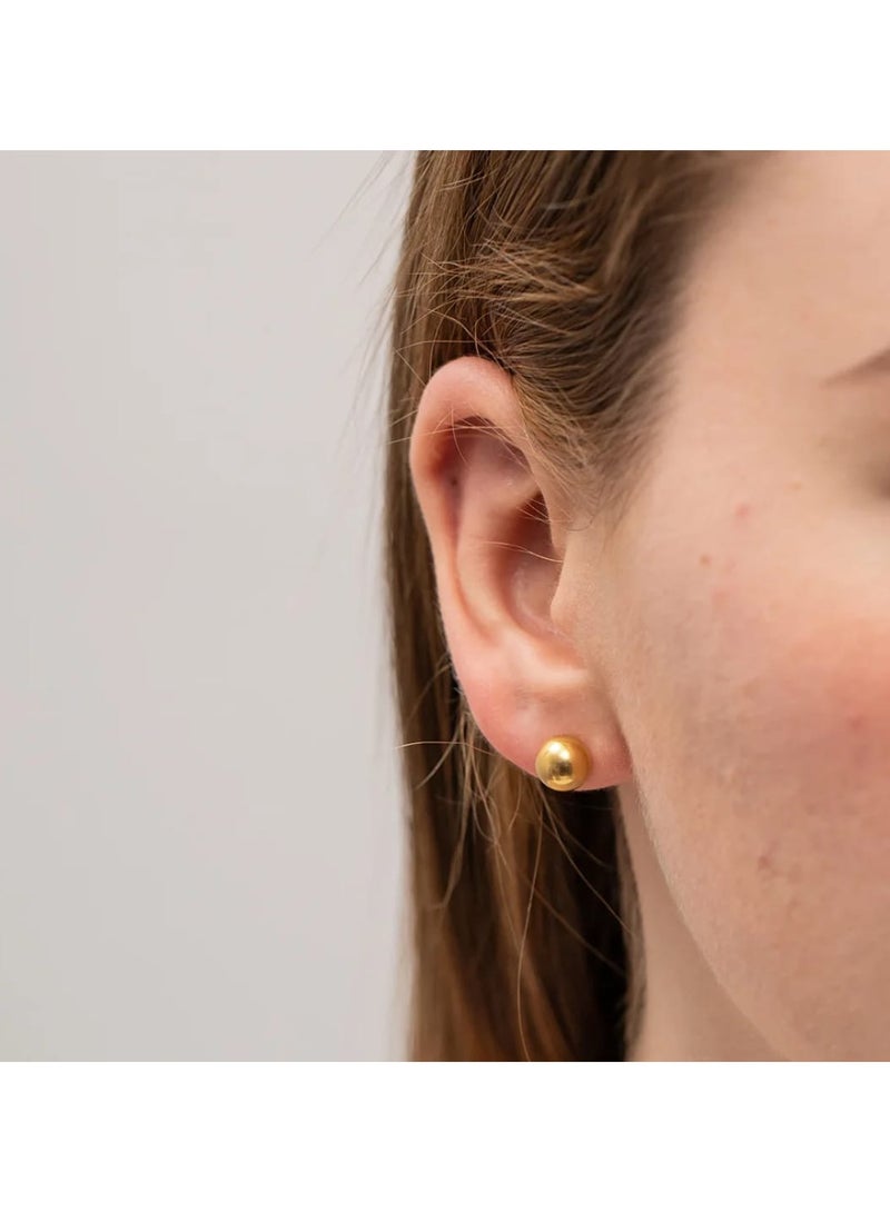 Luxuria 18K Yellow Gold Plated Round Ball Hoop Earrings for Girls - Image 5