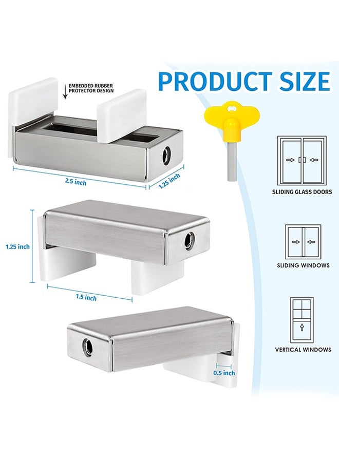 Sweet Life 2PCS Door Window Lock Stopper Adjustable Thick Sliding Safety Anti Theft Children Security LockChild Plastic Steel Aluminium Free Rails Limit Window Door Anti Slip - Image 5