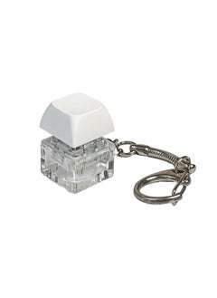 LED Keyboard Fidget Toys Keychain Keyboard Fidget Key Chain Decompression Toys Finger Button Clicker Stress Relief Gifts-Color:WHITE