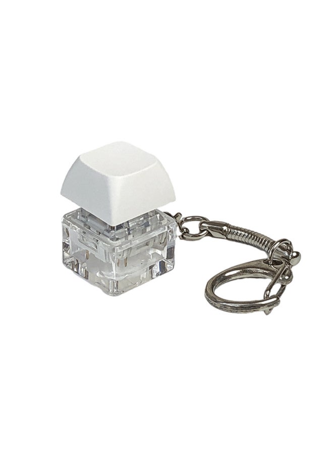 Generic - LED Keyboard Fidget Toys Keychain Keyboard Fidget Key Chain Decompression Toys Finger Button Clicker Stress Relief Gifts-Color:WHITE - Image 1