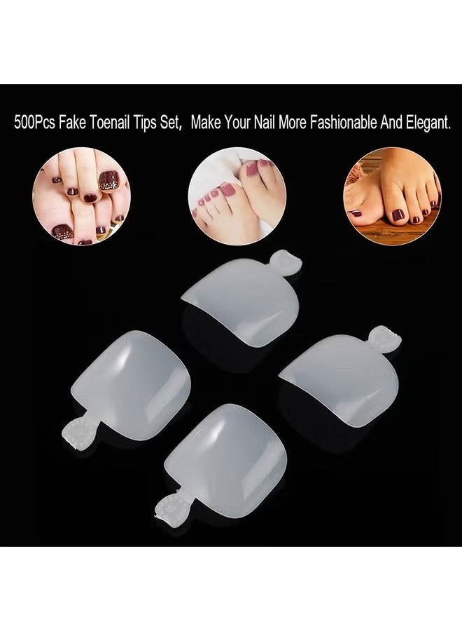 Ucanbe 500-Piece Fake Toenail Tips Set White - Image 4