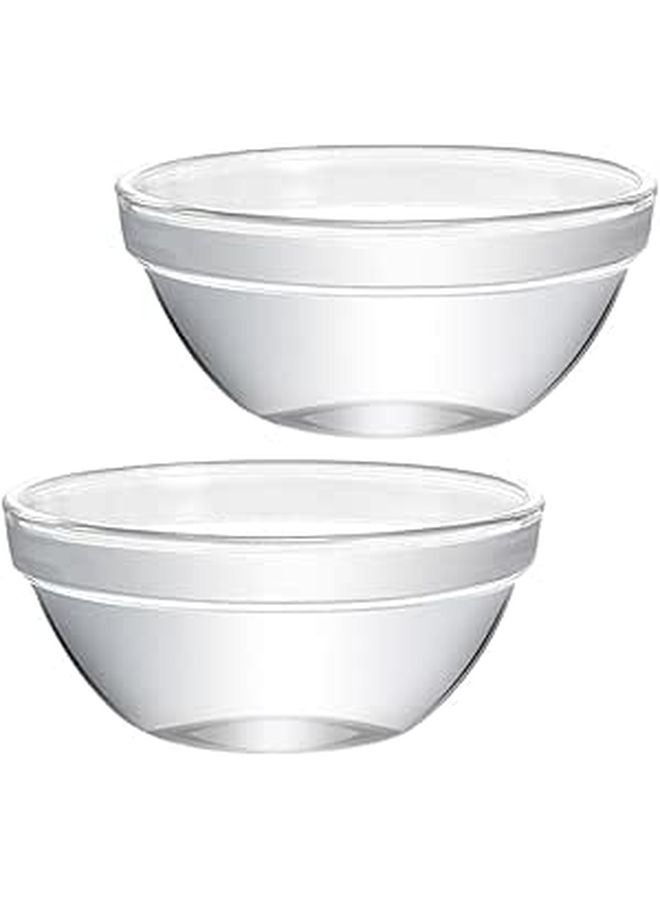 Small Stackable Glass Bowls for Dessert Jelly Pudding and Snacks Appetizers Set of 2 - Image 1
