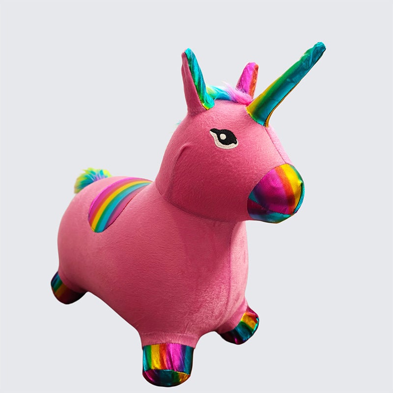Inflatable PVC Rocking Horse with Cloth Cover and Music for Indoor & Outdoor Play - Image 3