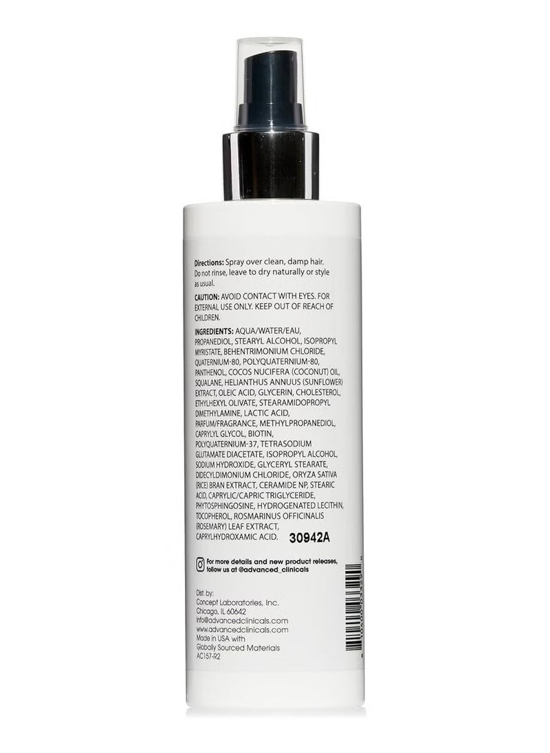 Advanced Clinicals Biotin Hair Spray Nourish & Shine Leave In Treatment Biotin Detangling Formula Nourishes hair, light weight spray 8 FL OZ ( 237 ml)  - Image 3