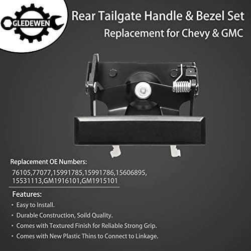 Gledewen مجموعة مقبض باب خلفي معدني بالكامل، متوافقة مع 1988-2002 شيفروليه C1500 C2500 C3500 K1500 K2500 K3500، GMC C/K 1500 2500 3500 بيك أب، استبدال مقبض باب الخلفي، استبدال# 77077 - Image 3