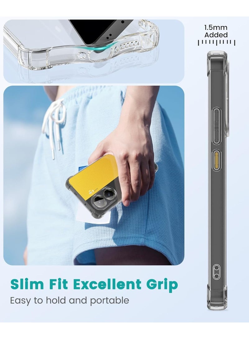 Case Compatible with Xiaomi Turbo 4 5G / Poco X7 Pro Cover Silicone Transparent TPU Gorilla Anti-shock Protector Camera Shockproof Corners (Clear) - Image 5