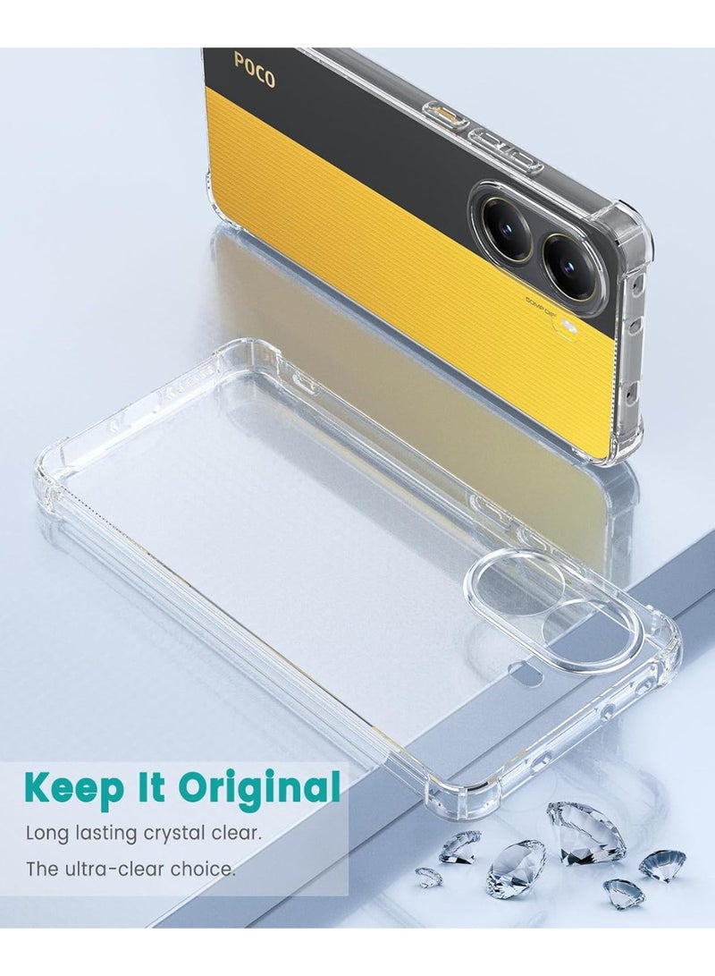 Case Compatible with Xiaomi Turbo 4 5G / Poco X7 Pro Cover Silicone Transparent TPU Gorilla Anti-shock Protector Camera Shockproof Corners (Clear) - Image 4