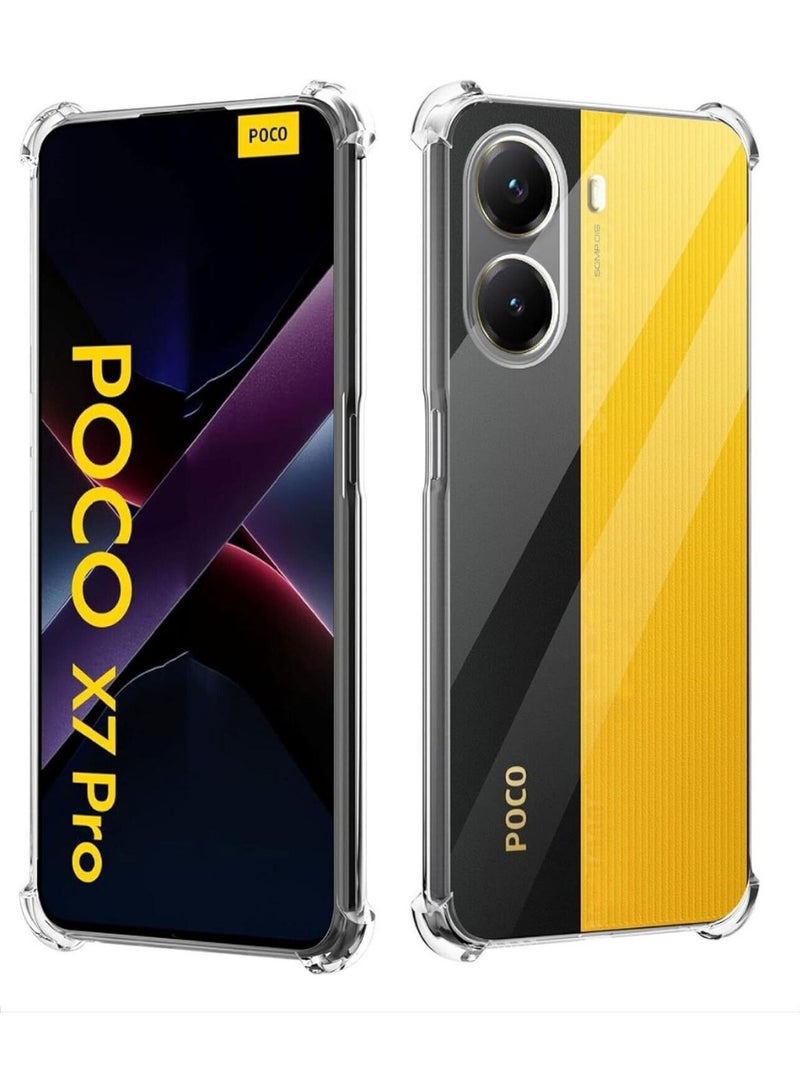 Case Compatible with Xiaomi Turbo 4 5G / Poco X7 Pro Cover Silicone Transparent TPU Gorilla Anti-shock Protector Camera Shockproof Corners (Clear) - Image 1