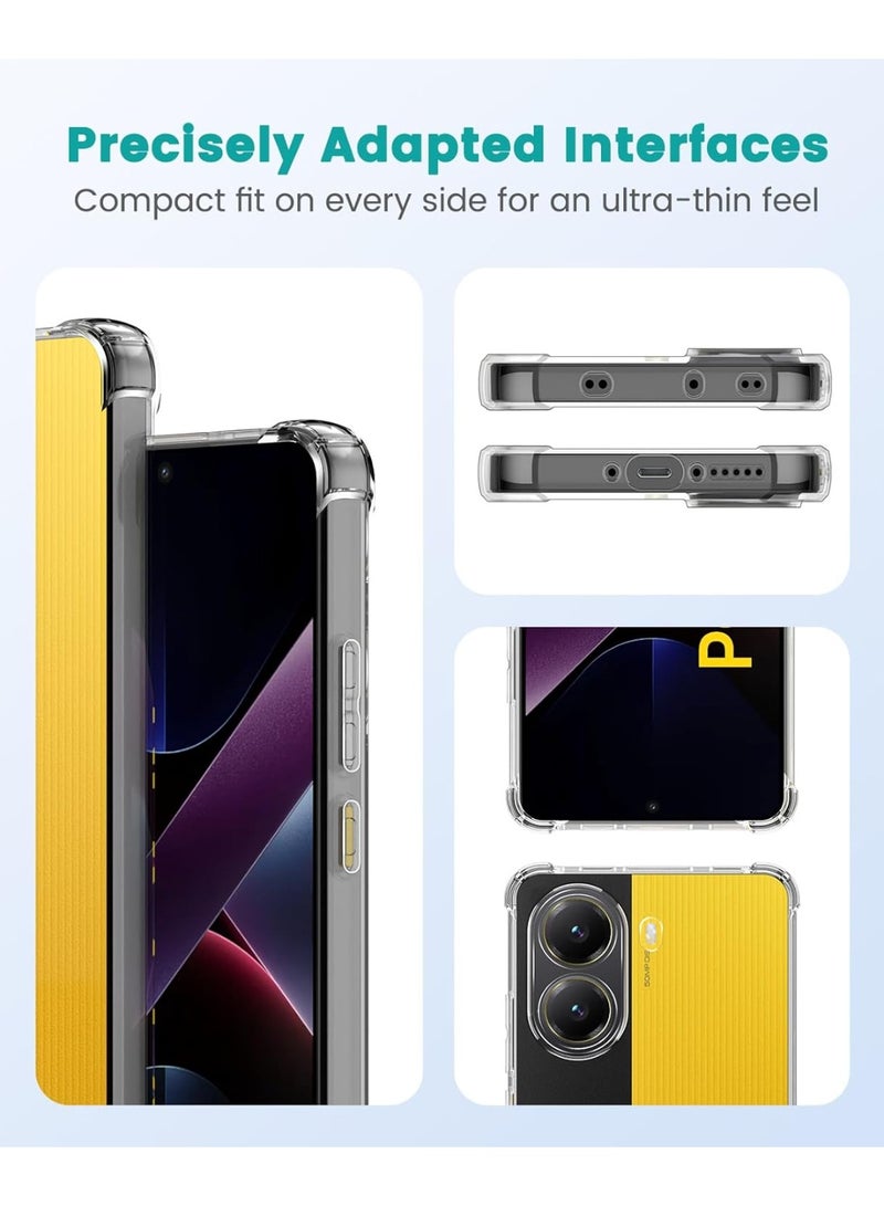 Case Compatible with Xiaomi Turbo 4 5G / Poco X7 Pro Cover Silicone Transparent TPU Gorilla Anti-shock Protector Camera Shockproof Corners (Clear) - Image 3