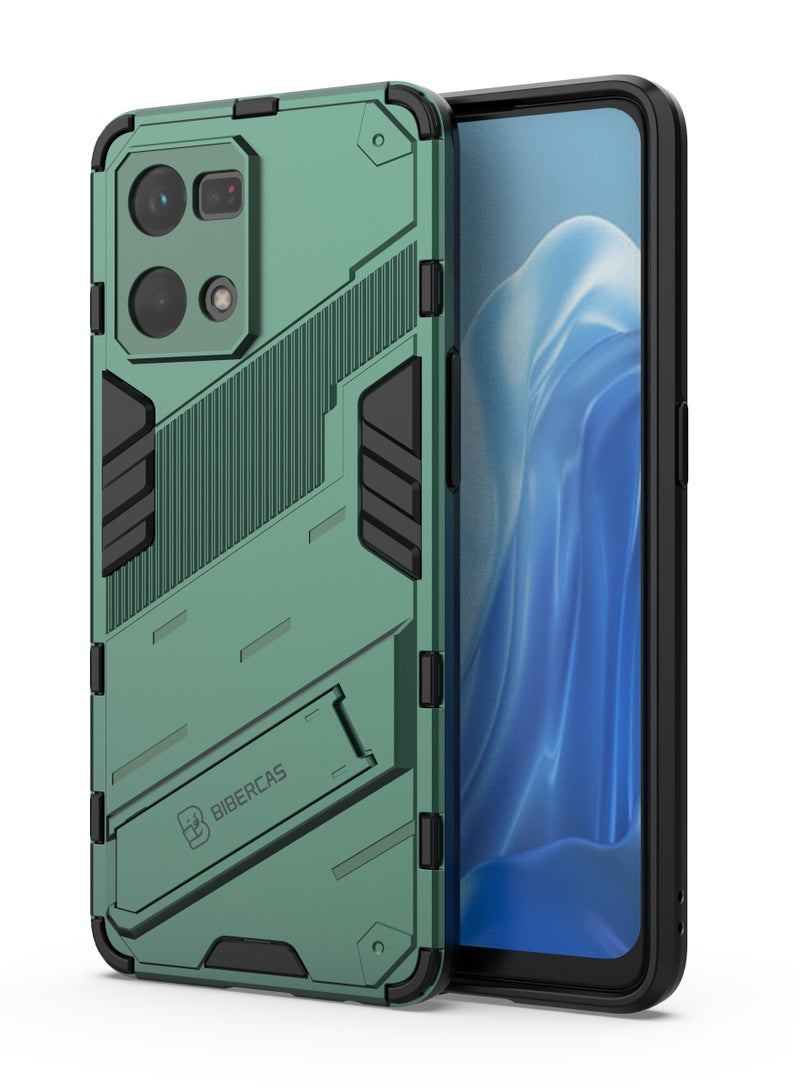 بيبركاس اوبو رينو 7 4جى/اف 21 برو (Oppo Reno7 4G/F21 Pro) جراب بانك كفر حماية للهاتف - (اخضر) - Image 2