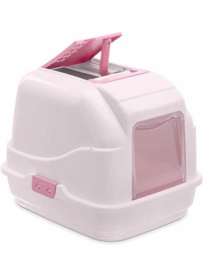 IMAC Easy Cat - Hooded Cat Toilets[Color - Pink, Dimension - 50 x 40 x 40cm] - Image 1