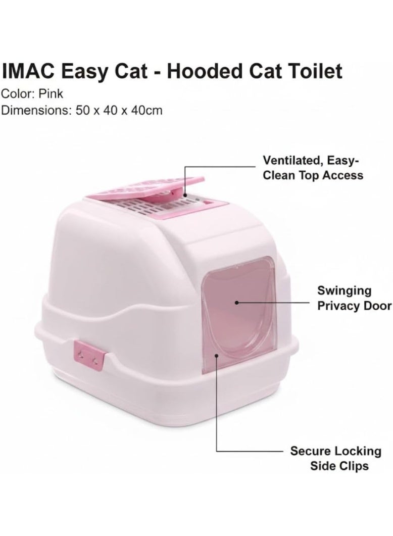 IMAC Easy Cat - Hooded Cat Toilets[Color - Pink, Dimension - 50 x 40 x 40cm] - Image 3