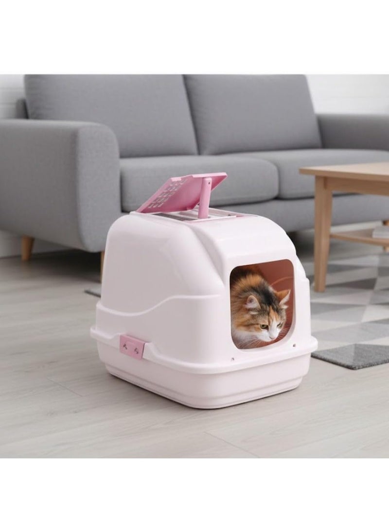 IMAC Easy Cat - Hooded Cat Toilets[Color - Pink, Dimension - 50 x 40 x 40cm] - Image 4