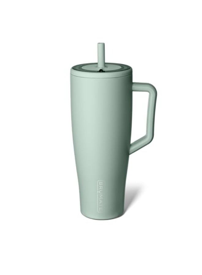 BRUMATE 40 oz Tumbler with Handle and Straw | 100% Leakproof Insulated Tumbler with Lid and Straw | Made of Stainless Steel | Cup Holder Friendly Base | 40oz(Sage) - Image 1