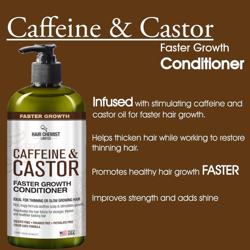 Hair Chemist Caffeine and Castor Faster Growth Conditioner 338 oz  Hair Conditioner for Faster Hair Growth - Image 2
