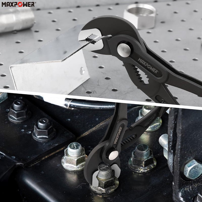 Max Power 10 inch Water Pump Pliers, with 1.2 inch Jaw Capacity Opening Push Button Lock Pliers - Image 3