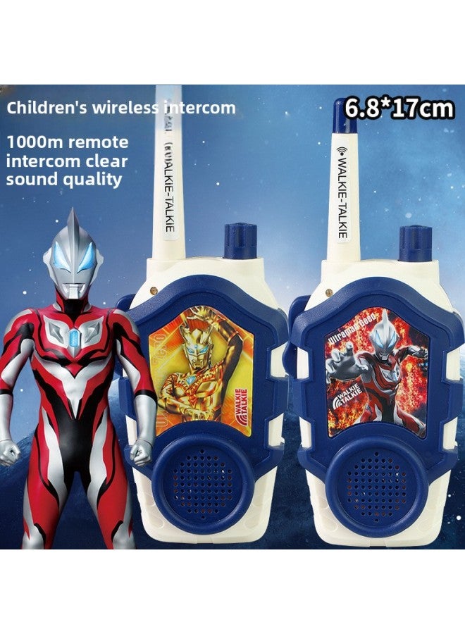 Loquat Ultraman Walkie Talkie Dialogue Toy Gift Family Interaction Super Cool Intelligent Distance Communication Boys-Color:A Pair Of Golden Sero + Jade Walkie-talkies-Specifications:Rechargeable Battery Bag - Image 1
