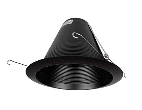 NICOR Lighting 6 inch Black Airtight Recessed Cone Baffle Trim, Fits 6 inch Housings (17550ABK) - Image 1