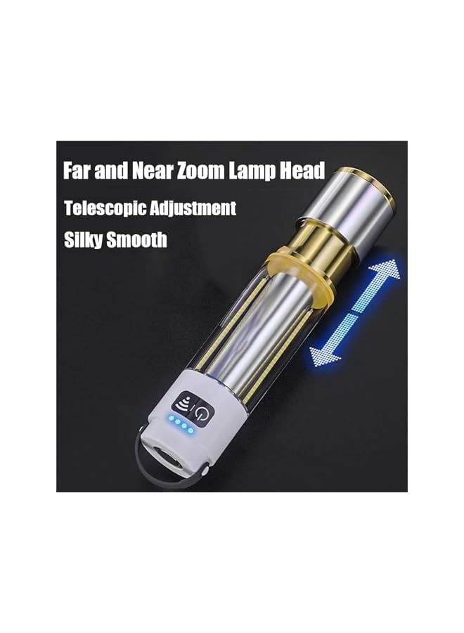 PROMASS Multifunctional Super Bright Long Distance Rechargeable Flashlight, LED Flashlight, Powerful Tactical Torch Light, Outdoor Waterproof Focus Zoomable Flash Light, Pocket Flashlight for Camping Hiking - Image 2