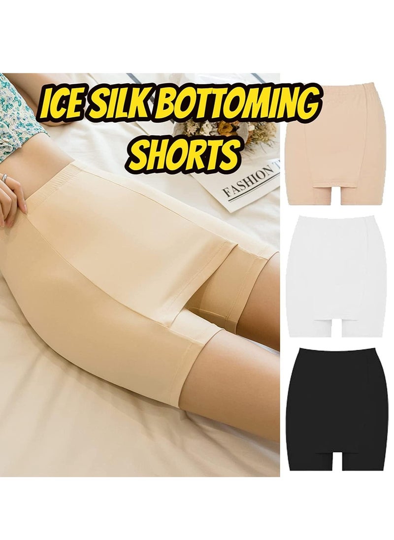 KASTWAVE - 3Pcs Safety Shorts, Anti Chafing Bike Shorts, Double-Layer Front Crotch Ice Silk, Ice Silk Bottoming Shorts, Boxer Briefs, Underwear Shorts, for Women and Girls, L Size - Image 1