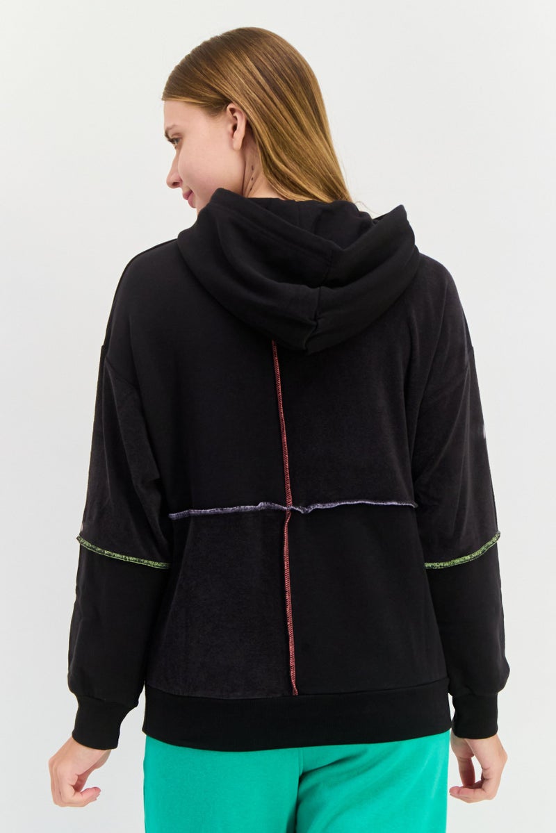 PUMA Women Sportswear Fit Long Sleeve Outdoor Hooded Sweatshirt, Black  - Image 3