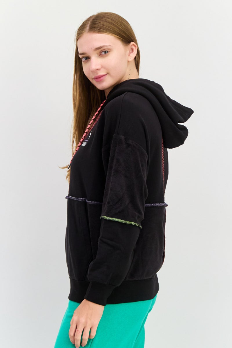 PUMA Women Sportswear Fit Long Sleeve Outdoor Hooded Sweatshirt, Black  - Image 2