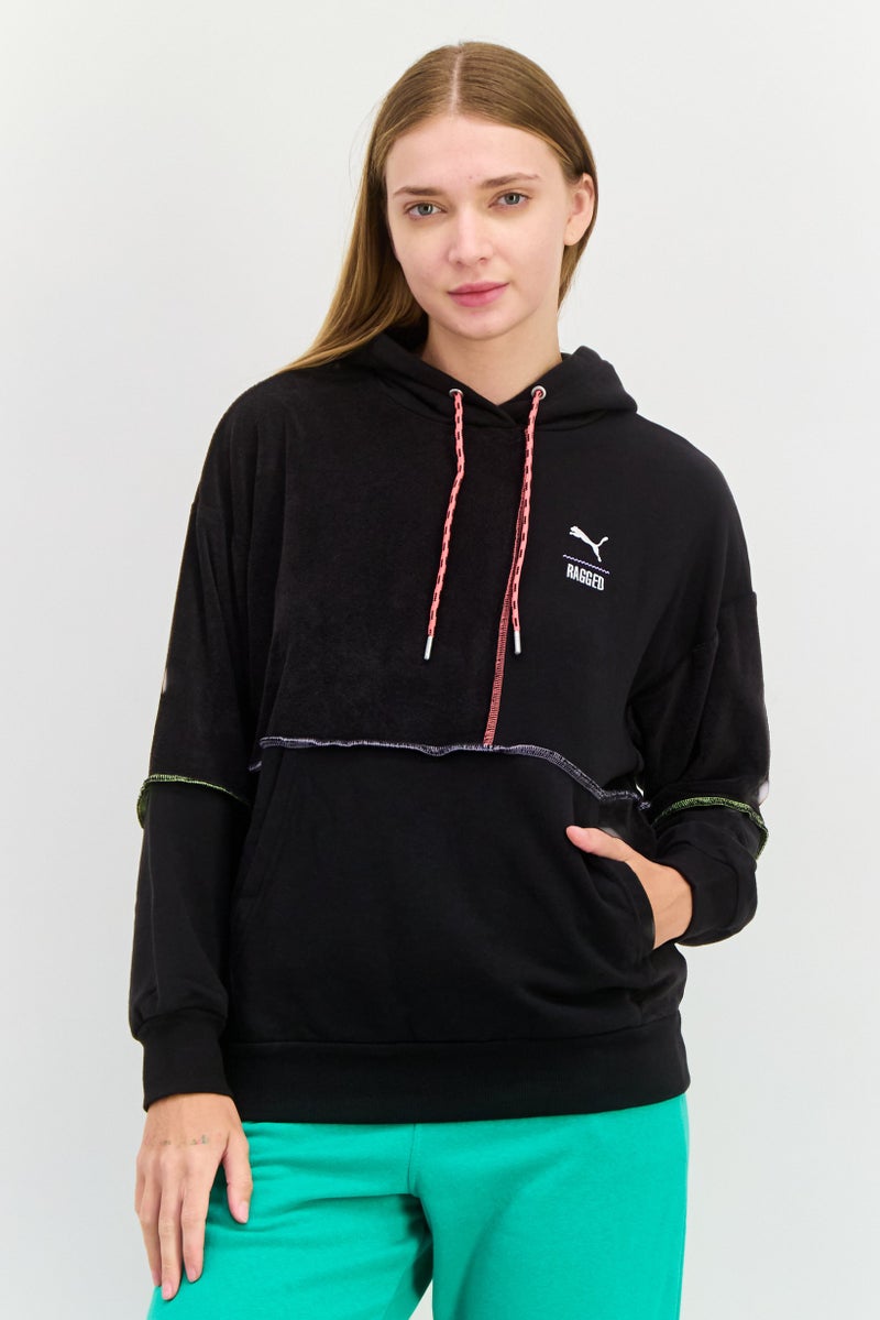 PUMA Women Sportswear Fit Long Sleeve Outdoor Hooded Sweatshirt, Black  - Image 1