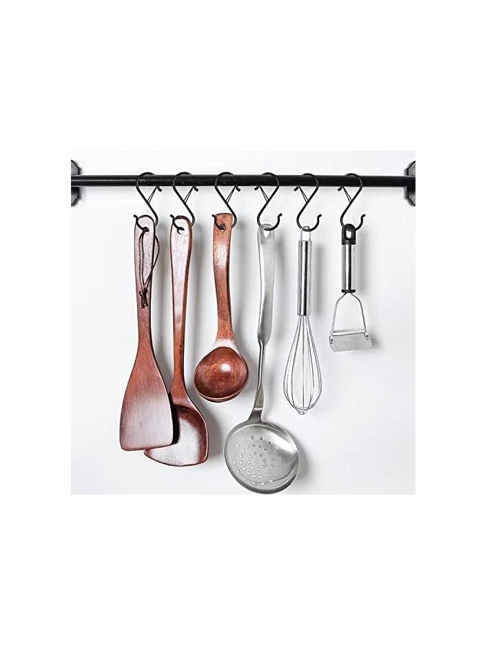8 Pack S Hooks for Hanging 3.5 inch Heavy Duty S Hooks with Safety Buckle S Shaped Hooks Kitchen Pot Rack Hooks Closet Hooks for Hanging Plants Clothes Kitchen Utensil  - Image 4