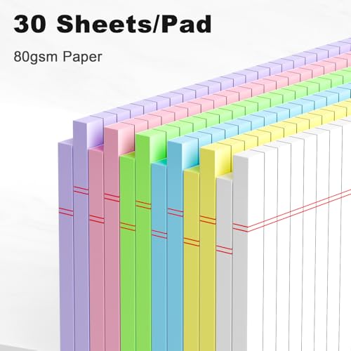 AILZFEI 12pcs Small Legal Pads 5x8 Colored Note Pads Paper College Ruled Notepad Clear Print Writing Pads 5 x 8 Legal Pads Perforated Narrow Ruled Pads of Paper (Multicolor) - Image 3