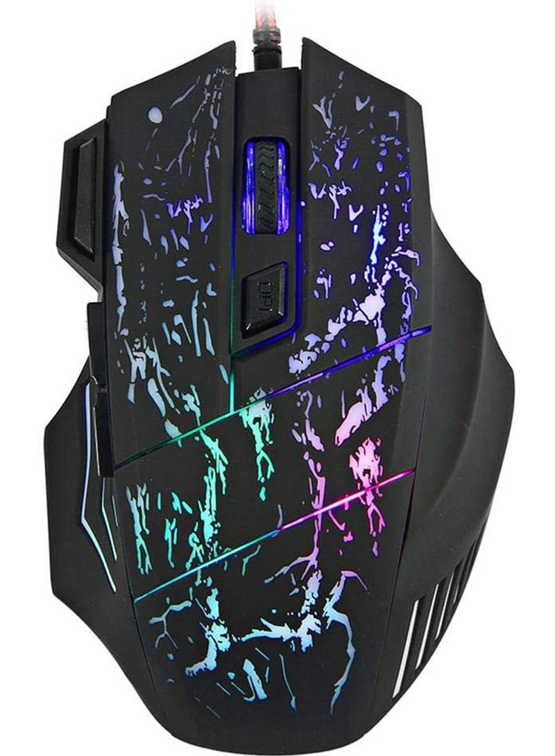 Rock Pow Gaming Mouse A874 7 Buttons 3200DPI LED USB Wired Compatible with Computer and Laptop - Image 1